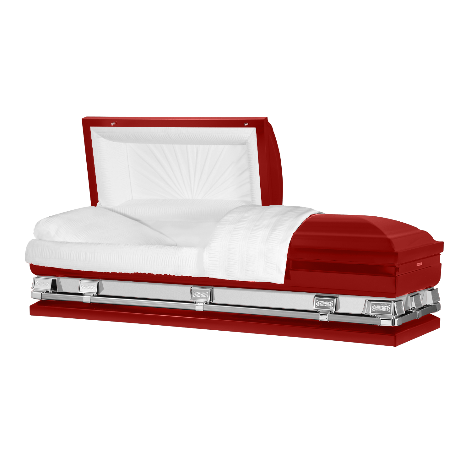 Reflections XL | Red Steel Oversize Casket with White Interior - Titan Casket